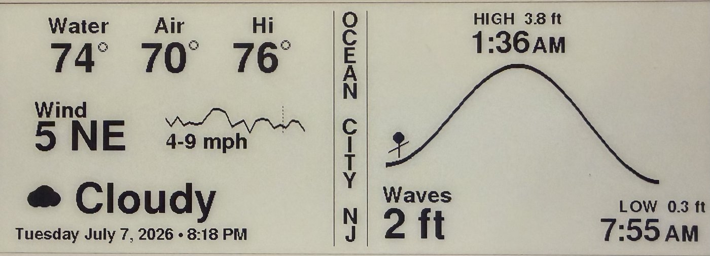 Wave Clock tide and conditions screen